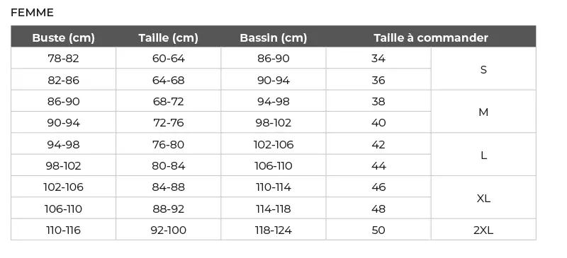 taille femme